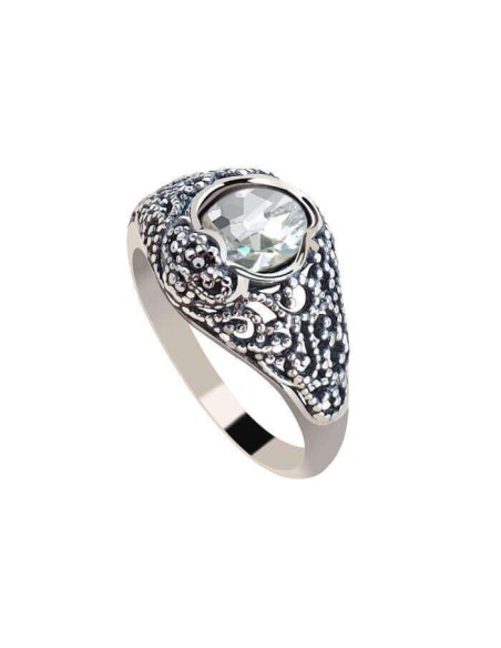 Silver ring with zircons PK 2084