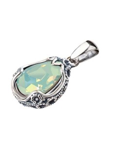 Silver pendant with crystal W 2084