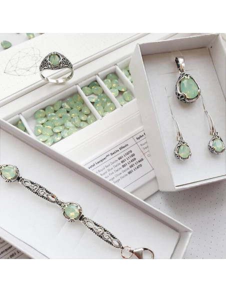 Srebrna oksydowana bransoletka z kryształami L 2084|Polcaratdesign.pl Biżuteria