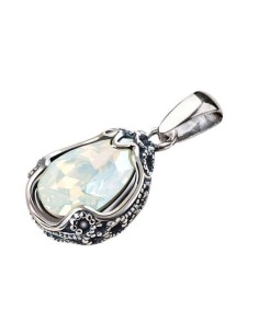 Silver pendant with crystal W 2084