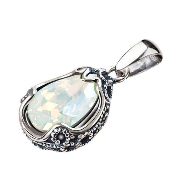 Silver pendant with crystal W 2084