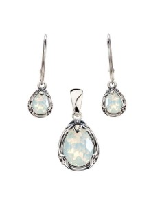 Silver pendant with crystal W 2084 2