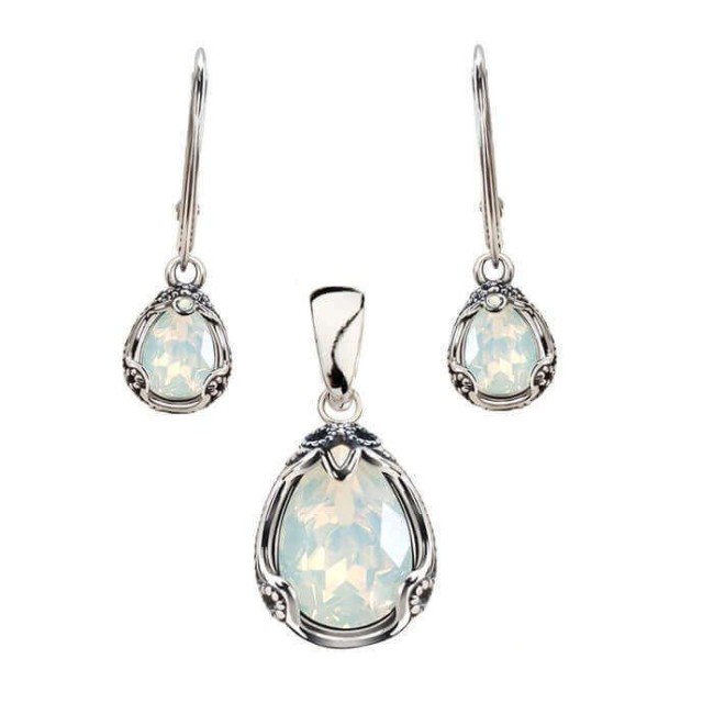 Silver pendant with crystal W 2084