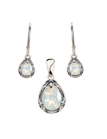 Silver pendant with crystal W 2084