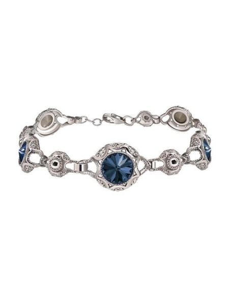 Srebrna rodowana bransoletka z kryształami Swarovski L 1894|Polcaratdesign.pl Biżuteria