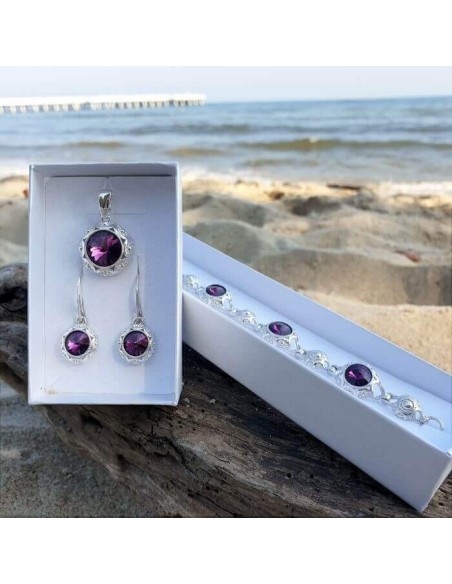 Silver rhodium-plated bracelet with Swarovski crystals L 1894