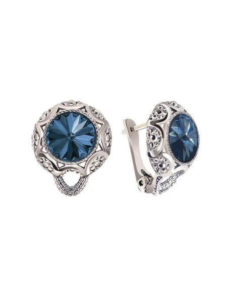 Rhodium plated earrings with Swarovski crystals K3 1894
