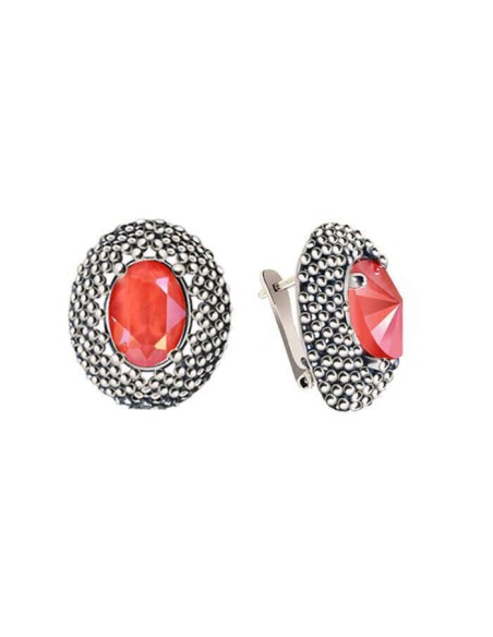 Kolczyki srebrne swarovski 2093 light coral