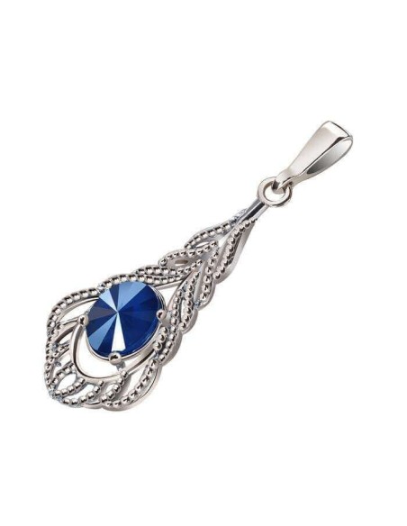 Srebrny rodowany wisiorek z kryształami Swarovski W 2086|Polcaratdesign.pl Biżuteria