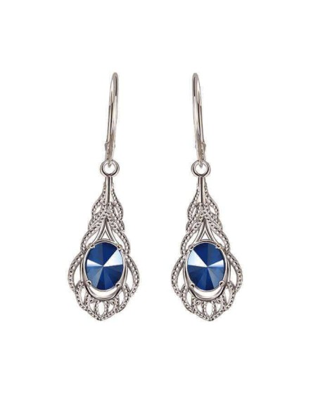 Swarovski K 2086 Silver Plated Crystal Earrings