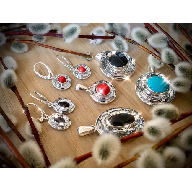 Silver pendant decorated with Swarovski Crystal Cosmic Ring W 1706 Silicon