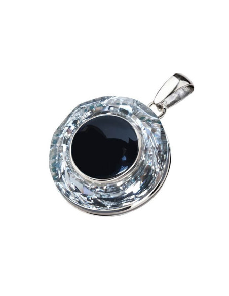 Kolczyki srebrne swarovski crystal cosmic ring crystal cal onyks 1705