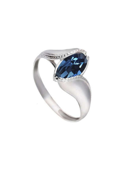 Silver ring with blue Swarovski crystal pk 1902 montana