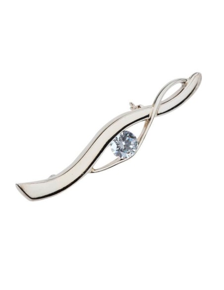 Srebrna Broszka z cyrkonią B 97|Polcaratdesign.pl Biżuteria