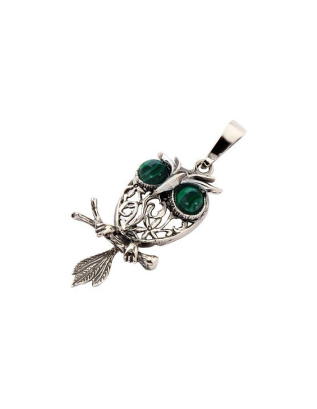 Silver pendant with malachite in 1669