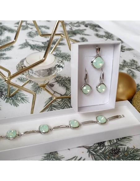 Srebrny rodowany wisiorek z kryształami Swarovski W 2092|Polcaratdesign.pl Biżuteria