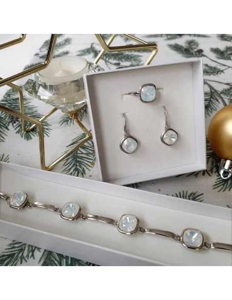 Polcarat Design oxidised silver k3 2092 crystal earrings