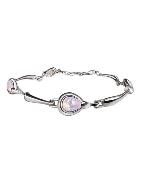 Rhodium-plated silver bracelet with Swarovski Opal crystal L 2095 Polcarat Design