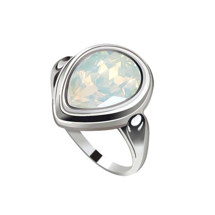 Silver ring with Swarovski crystal PK 2095