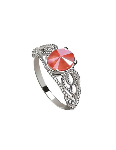 Srebrny pierścionek z kryształem Swarovski PK 2086|Polcaratdesign.pl Biżuteria