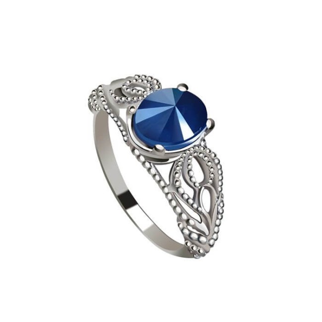 Silver ring with Swarovski crystal PK 2086
