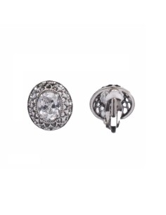 Silver clips with cubic zirconia 1598 Clips