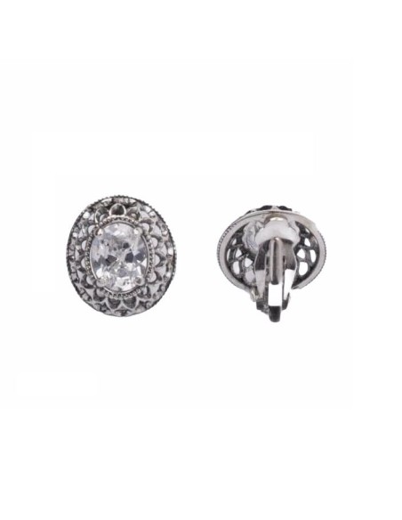 Silver clips with cubic zirconia 1598 Clips