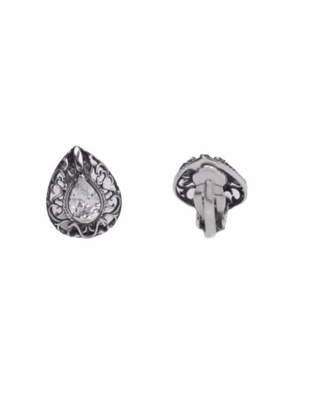 Silver clips with cubic zirconia 1607 Clips