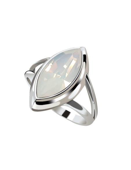 Silver rhodium-plated ring with Swarovski crystal PK 2081