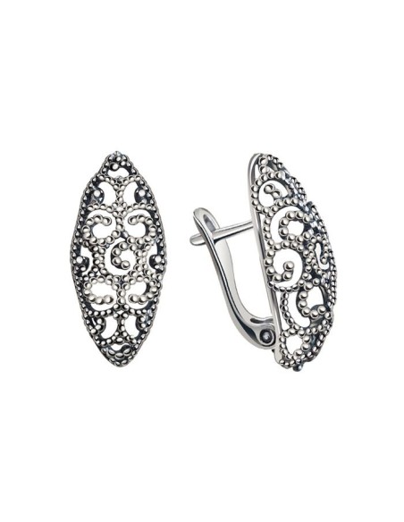 Silver oxidized earrings K3 2083
