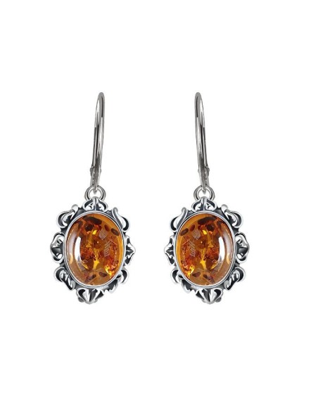 Silver earrings with amber K 1661