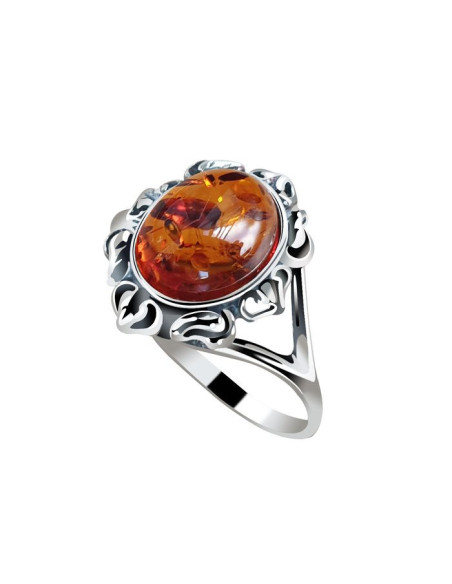 Silver ring with amber PK 1661