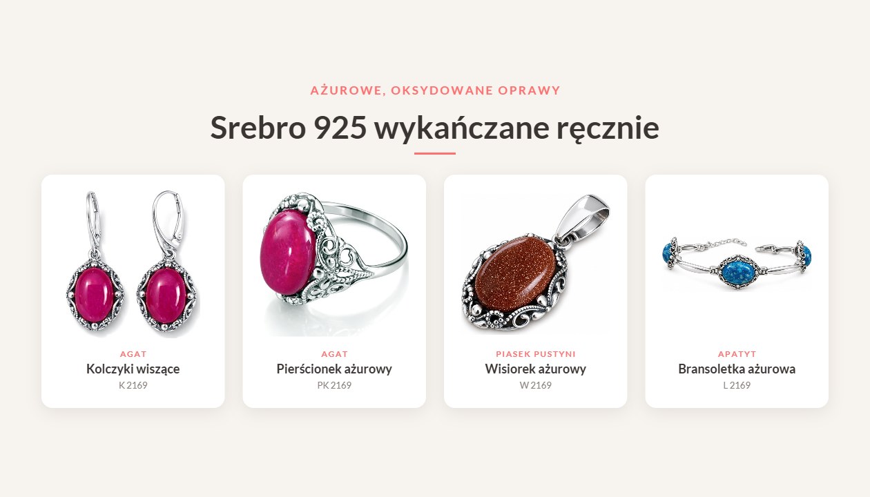 Ręcznie wykańczana biżuteria – ażurowe, oksydowane oprawy ze srebra 925 z kamieniami, Polcarat Design