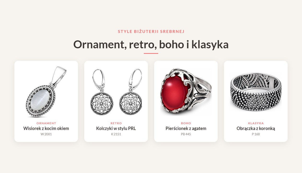 Style biżuterii srebrnej – ornament, retro, boho i klasyka, Polcarat Design
