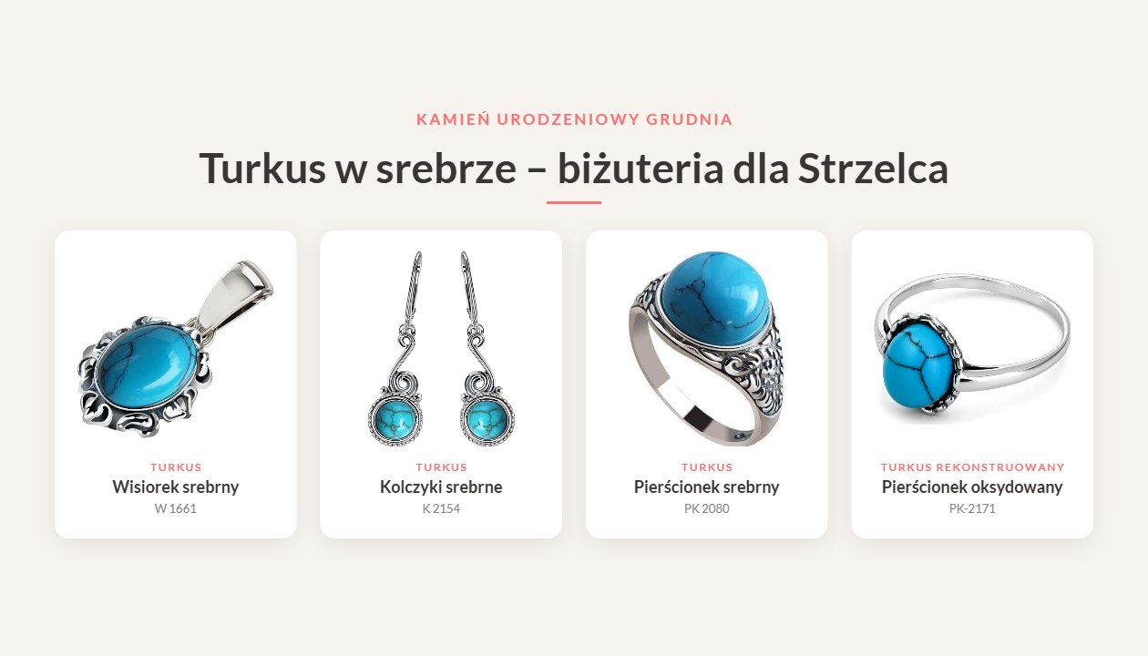 Srebrna biżuteria z turkusem – kamień zodiakalny Strzelca, Polcarat Design