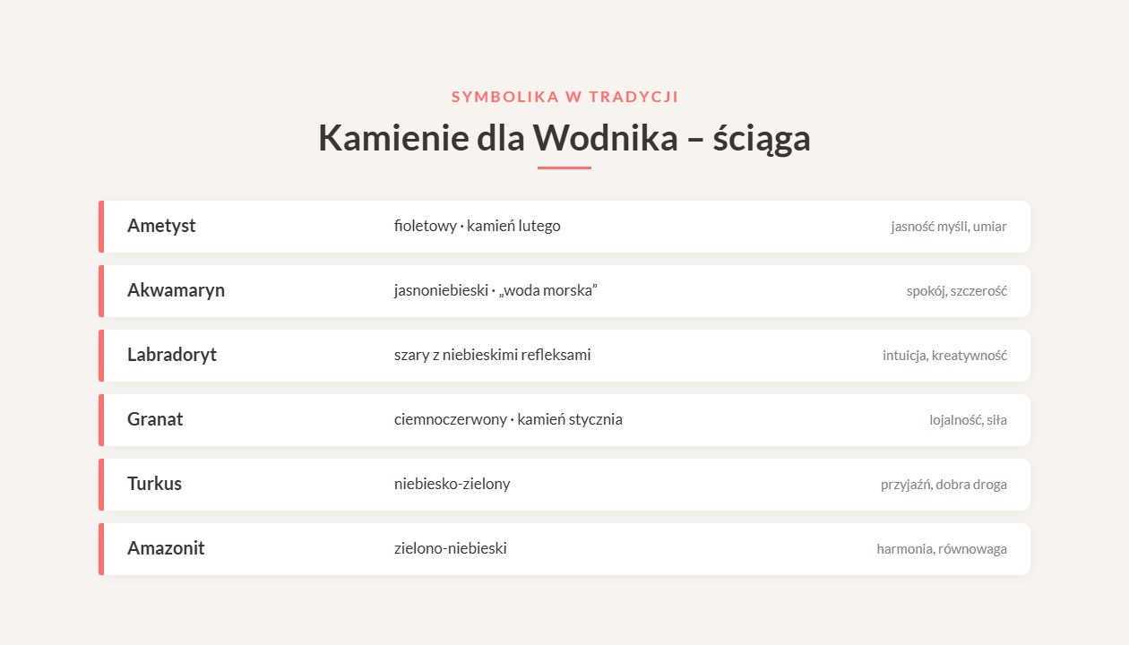 Kamienie dla Wodnika – ściąga: ametyst, akwamaryn, labradoryt, granat, turkus, amazonit