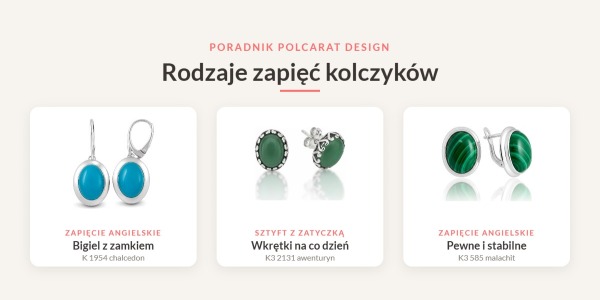 Rodzaje zapięć kolczyków – sztyft, bigiel, zapięcie angielskie i inne. Jak wybrać?